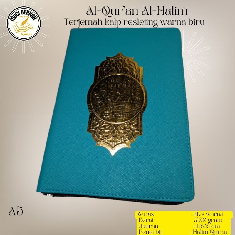Jual Al-Qur'an Al-Halim Terjemah kalp resleting warna biru ukuran a5 ...
