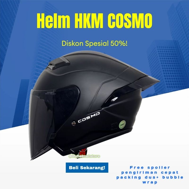 Jual Helm Half Face Hkm Cosmo Pria Wanita Dewasa Sni Premium Quality ...