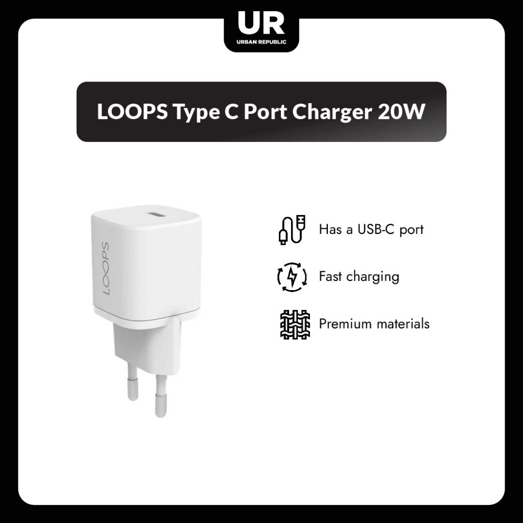 Jual LOOPS Type C Port Charger 20W | Shopee Indonesia