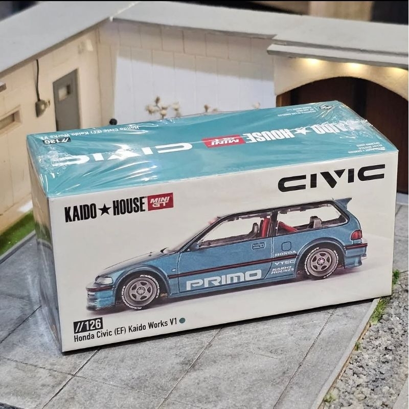 Jual Mini GT kaido House works 126 Honda civic EF v1 promo biru hijau ...