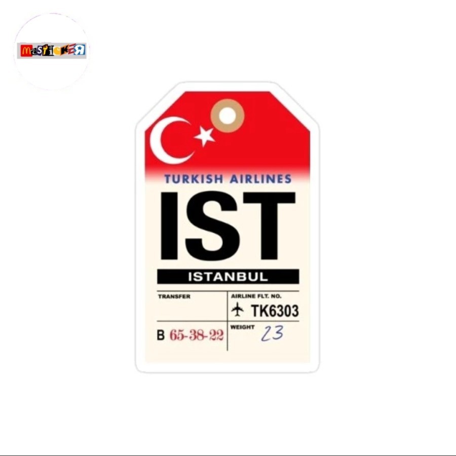 Jual sticker TURKISH AIRLINES IST airport Istanbul traveling luggage ...