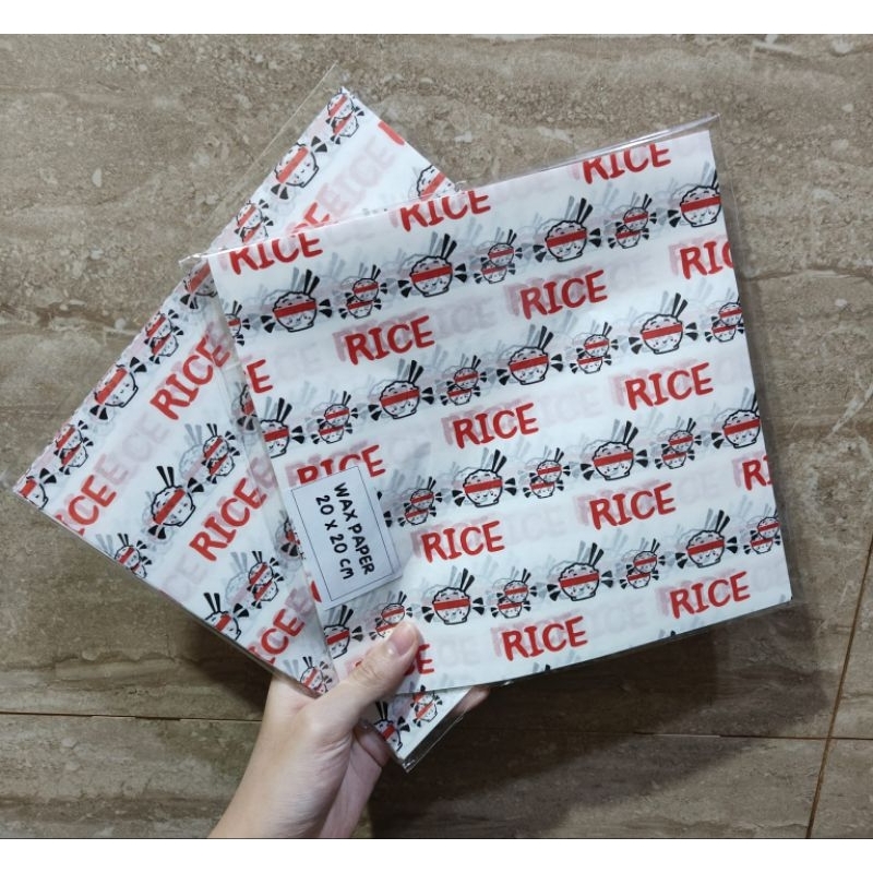 Jual Wax Paper / Kertas Nasi / Kertas Baking Laminasi Motif RICE ~ FOOD ...