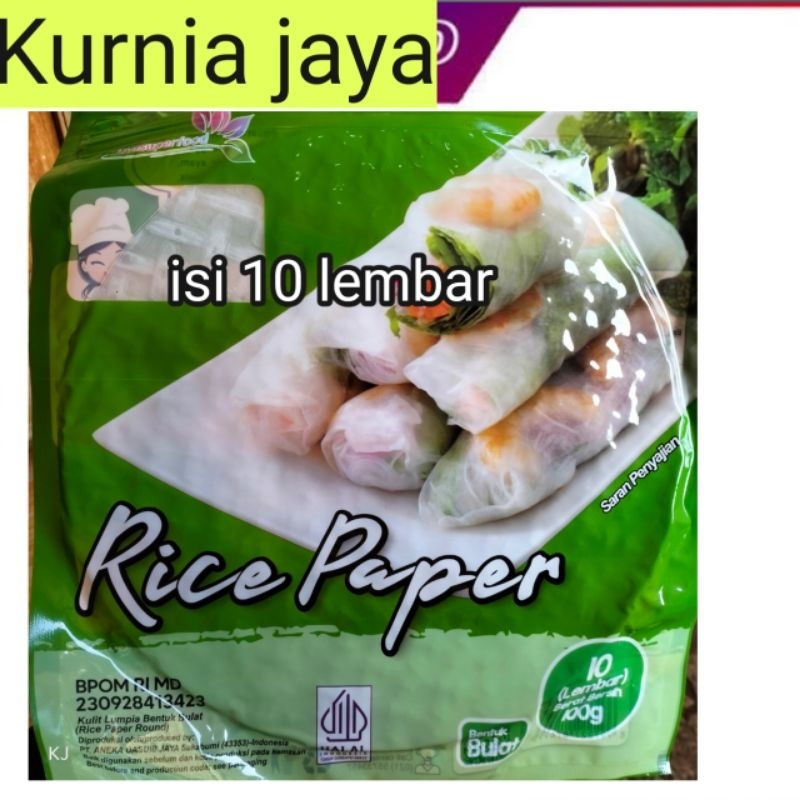 Jual rice paper bulat (10 lembar) diameter 22 cm/spring roll/kulit ...