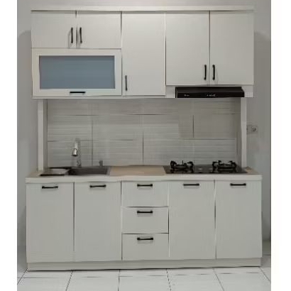 Jual kitchen full set wastafel kompor cooker hood rak piring | Shopee ...