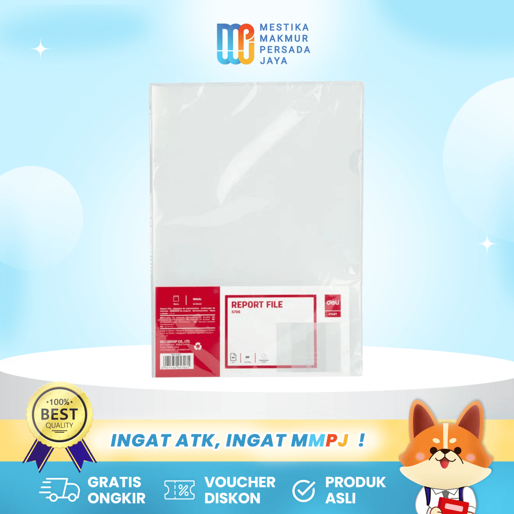Jual Deli Report File A4 Tempat Penyimpanan Dokumen Berkas Transparan ...