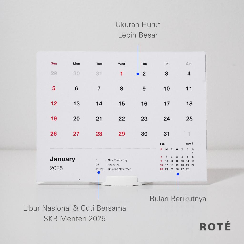 Jual Kalender meja 2026 calendar 2026 kalender duduk BIG Number ...