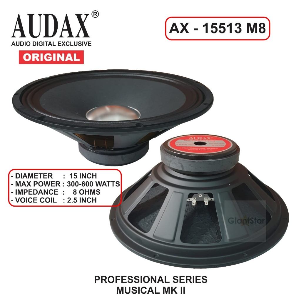 Jual SPEAKER WOOFER AUDAX AX 15513 M8 FULL RANGE 15in 15 inch 300