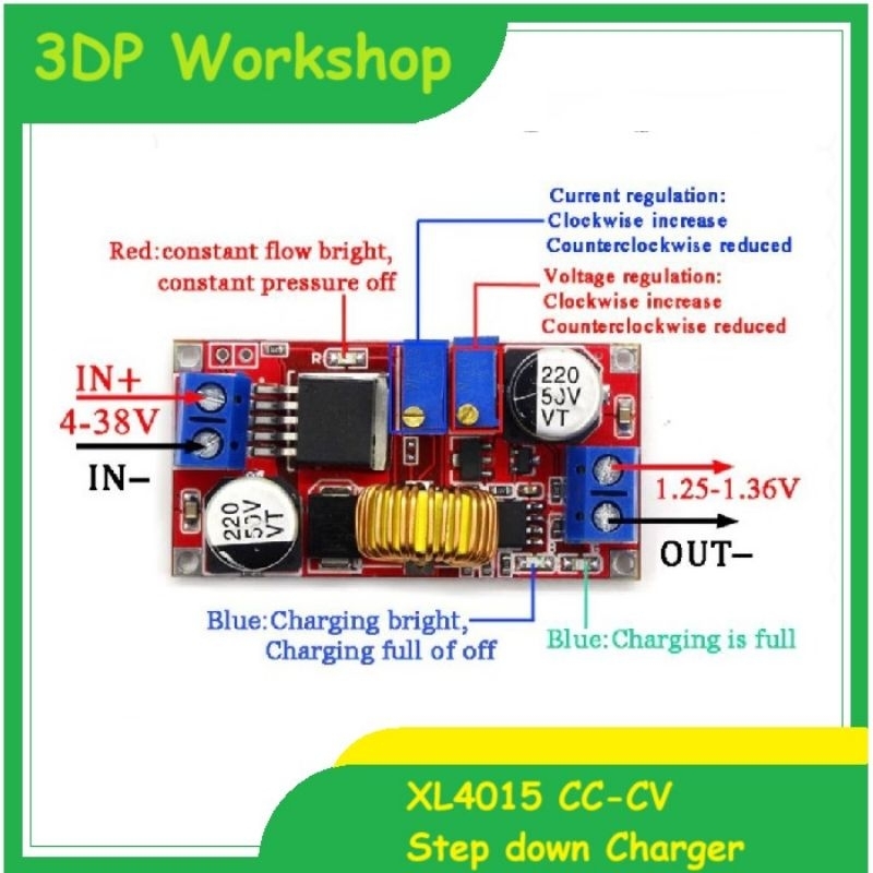 Jual XL4015 CC CV Battery Charger Step down buck converter 5A | Shopee ...