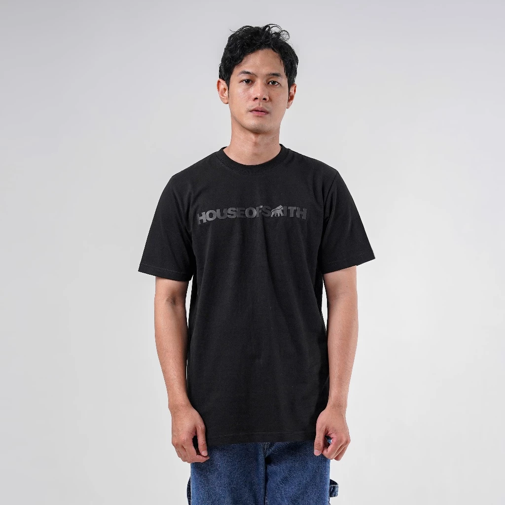 Kaos Pria Hitam Premium Cotton Combed 24s Highdensity House of Smith foto 4