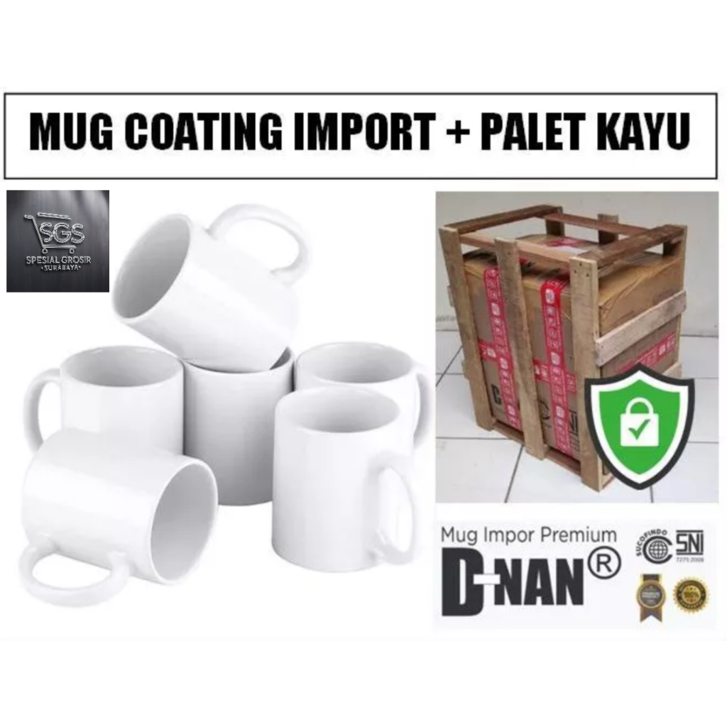 Jual Mug Coating Putih Polos Import / Sablon Mug Sublim Super White ...