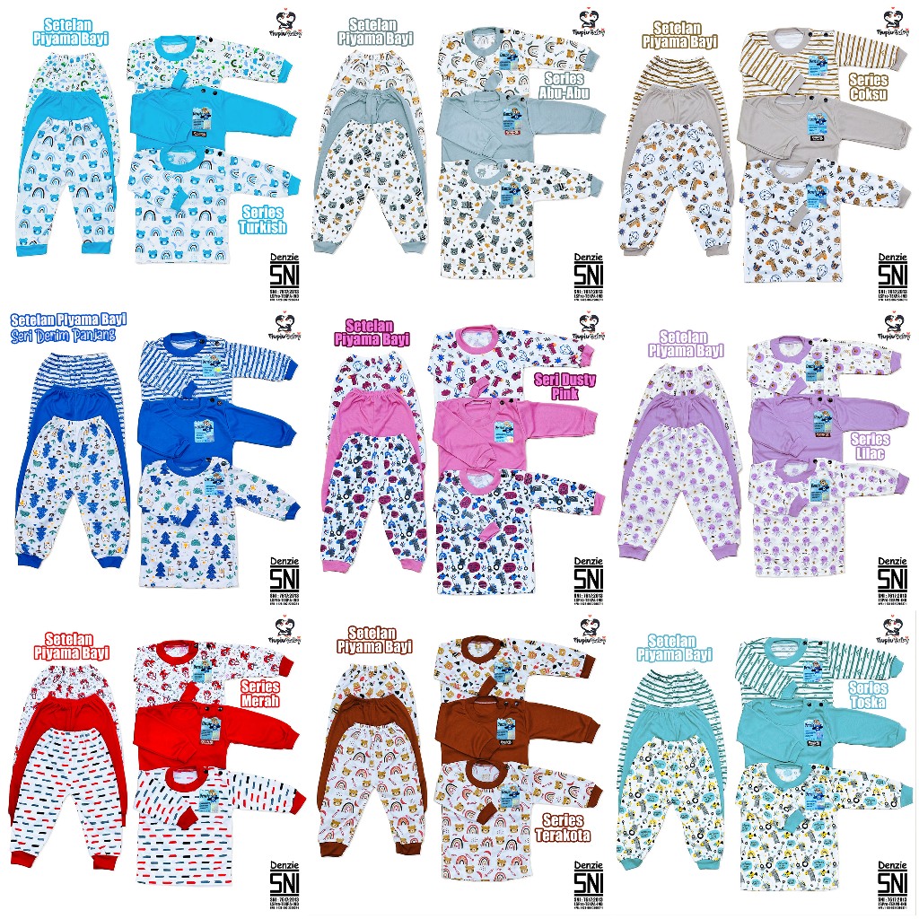 Jual Terlaris No. 1 | Paket 3 Set Baju Piyama Bayi Denzie SNI Setelan ...