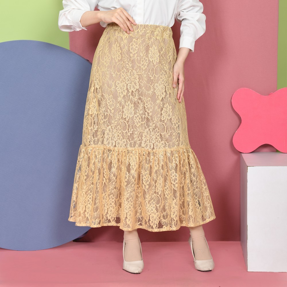 Jual Mybamus Elisa Lace Skirt Rok Brukat Kondangan Rok Lace Lebaran ...