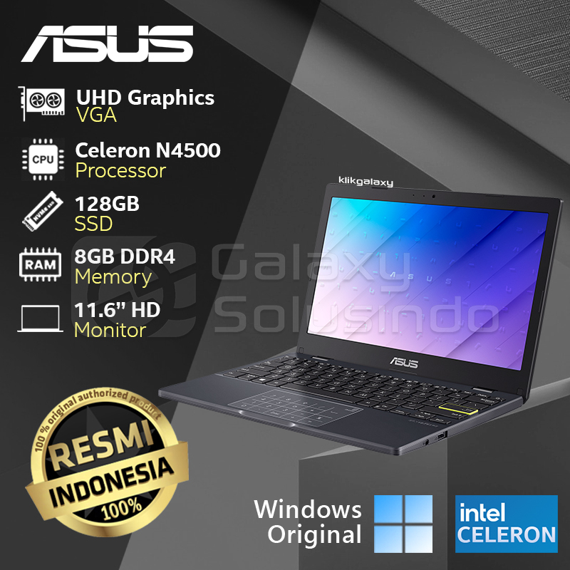 Jual Asus Vivobook Go 12 E210KA Intel Celeron N4500 128GB SSD