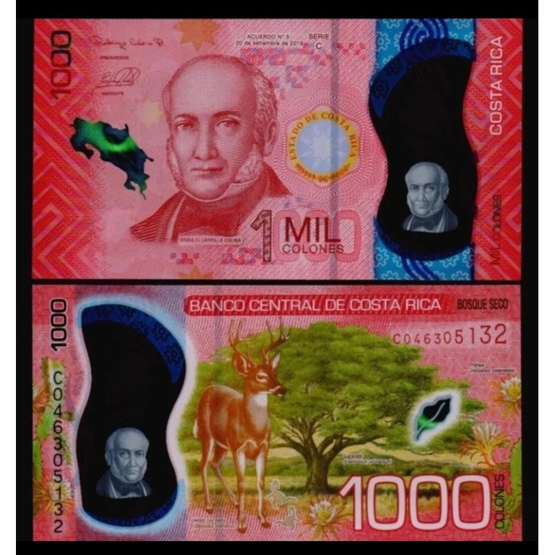 Jual Costa Rica 1000 colones mil polymer UNC | Shopee Indonesia