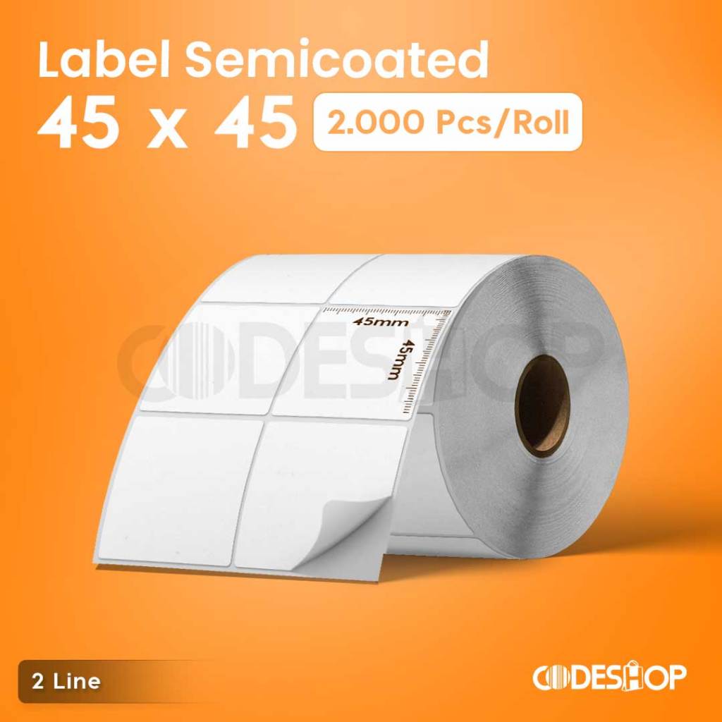Jual Label Barcode 45 X 45 Semicoated Sticker Label 45X45 Barcode ISI 2 ...