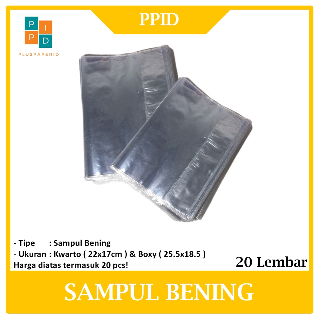 Jual PPID - Sampul Plastik Bening Polos - isi 20 Lembar | Shopee Indonesia