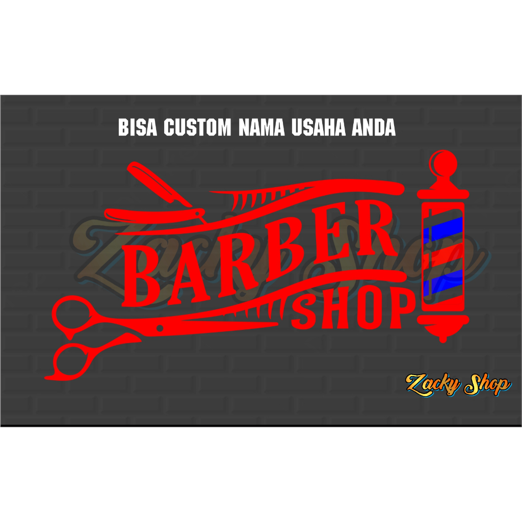 Jual STICKER CUSTOM NAMA BARBERSHOP BARBER SHAVE CUTTING NO ONE ...