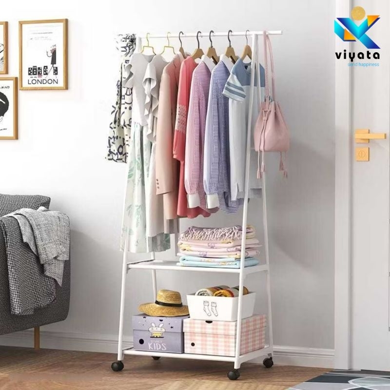 Jual rak gantungan baju serbaguna triangle stand hanger penyimpanan tas ...