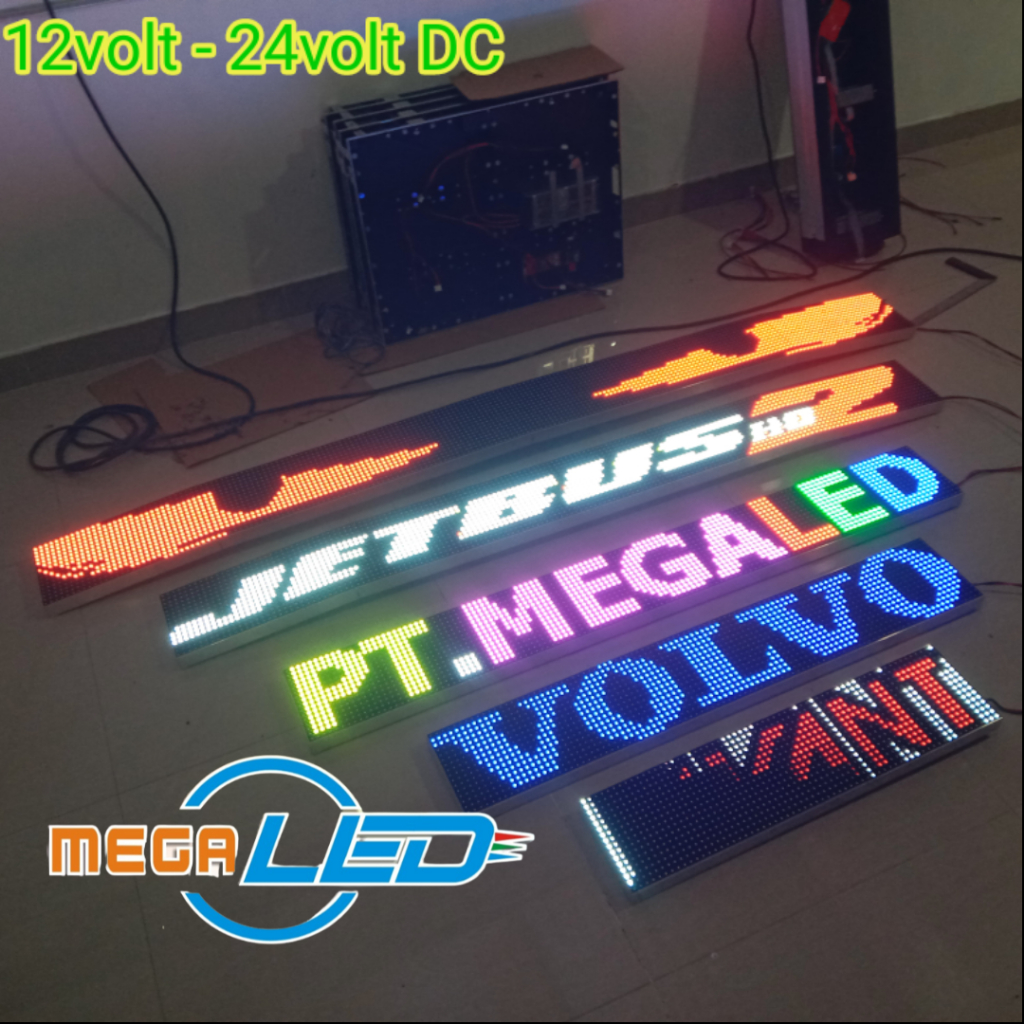 Jual running text full color RGB P1012V-24V DC mobil bus truk | Shopee ...