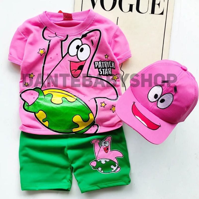 Jual BAJU ANAK MOTIF PATRICK TEMAN SPONGEBOB SETELAN ANAK LAKI LAKI ...