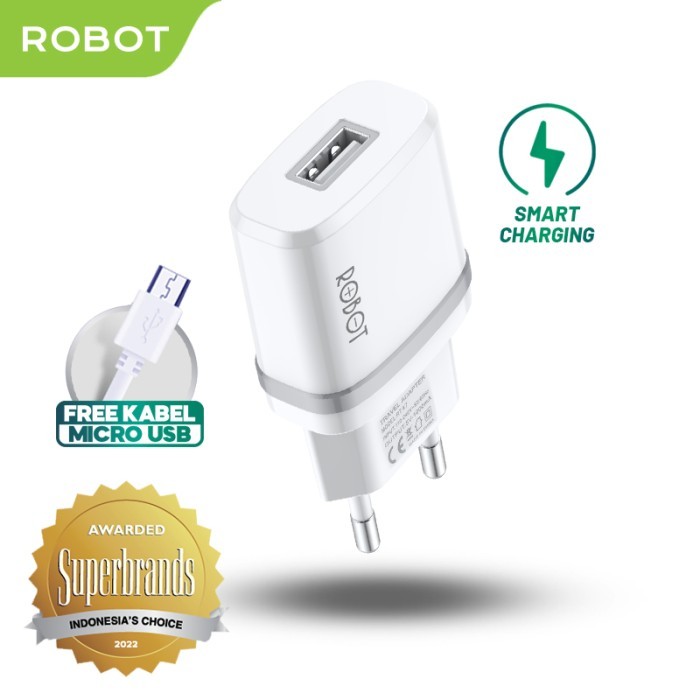 Jual ROBOT RT-K7 Quick Charge Output 5V/1A Fireproof Charger White ...