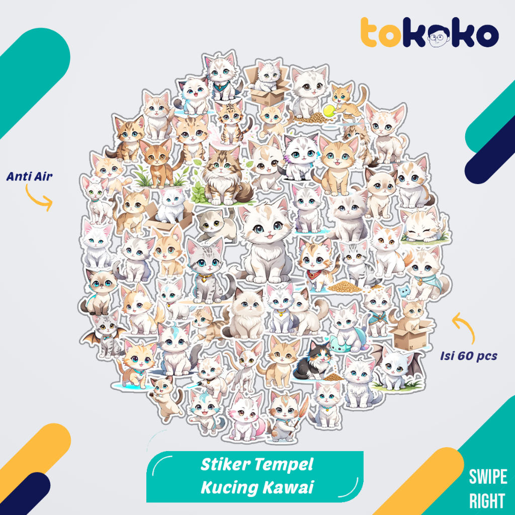 Jual Stiker Cutting Kucing Kawai Paper Vinyl Dekorasi Laptop Koper ...