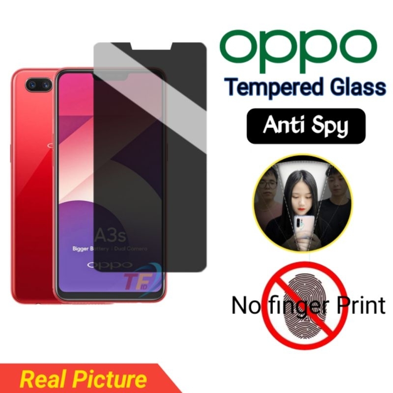 Anti spy Oppo A3s A1k A1 A3 5g A7 A7x A7n A8 A9 A9x Anti Gores full layar - Main Image