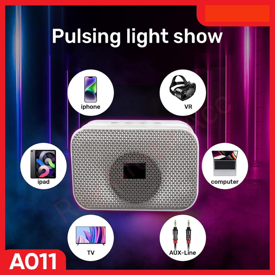 Jual Speaker speker Bluetooth Wireless LED A011 RGB Portable TWS 2 in 1 ...