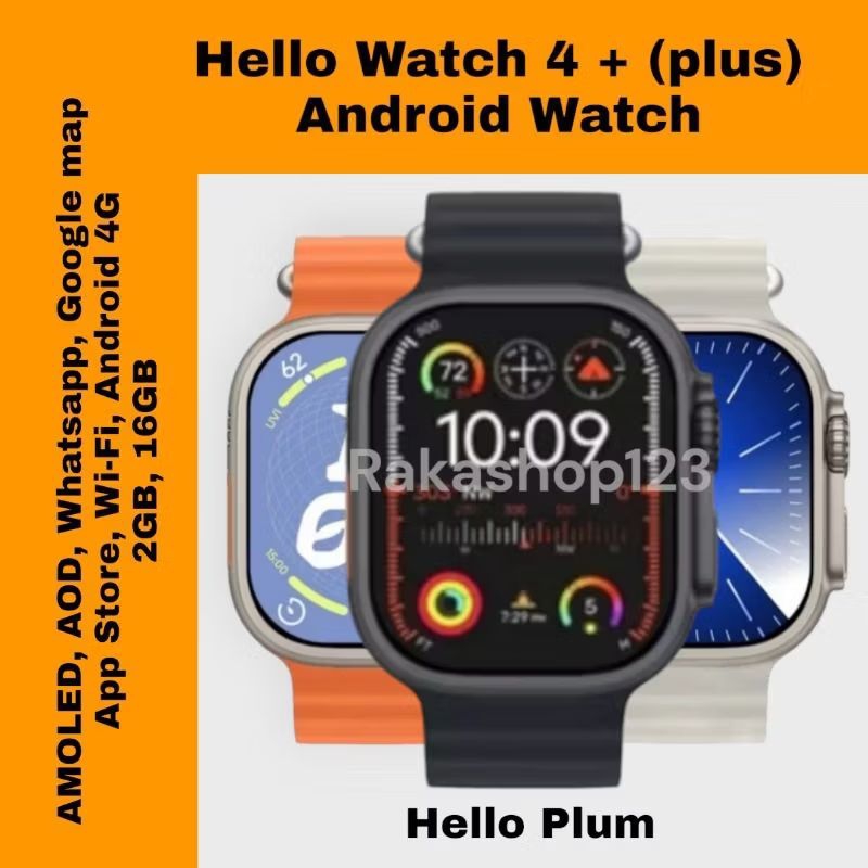 Jual Hello Watch 4+ (plus) 4G Android watch, 2GB/16GB, Wi-Fi, App Store ...