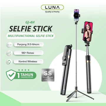 LUNA Tongsis Tripod Portable Bluetooth Remote Self Stick Hp Handphone Holder Stabilizer 160CM