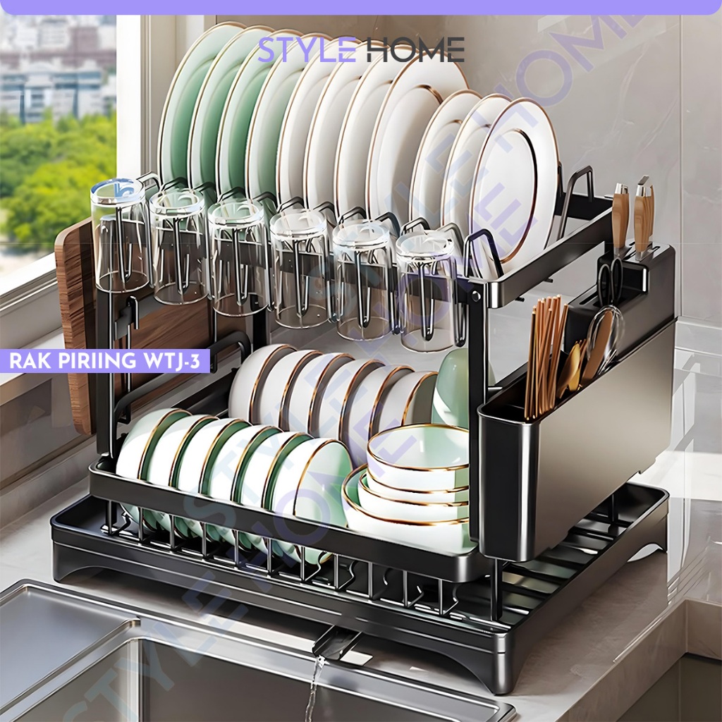 Jual Rak Piring Multifungsi Rak Dapur Tempat Penyimpanan Gelas Rak ...