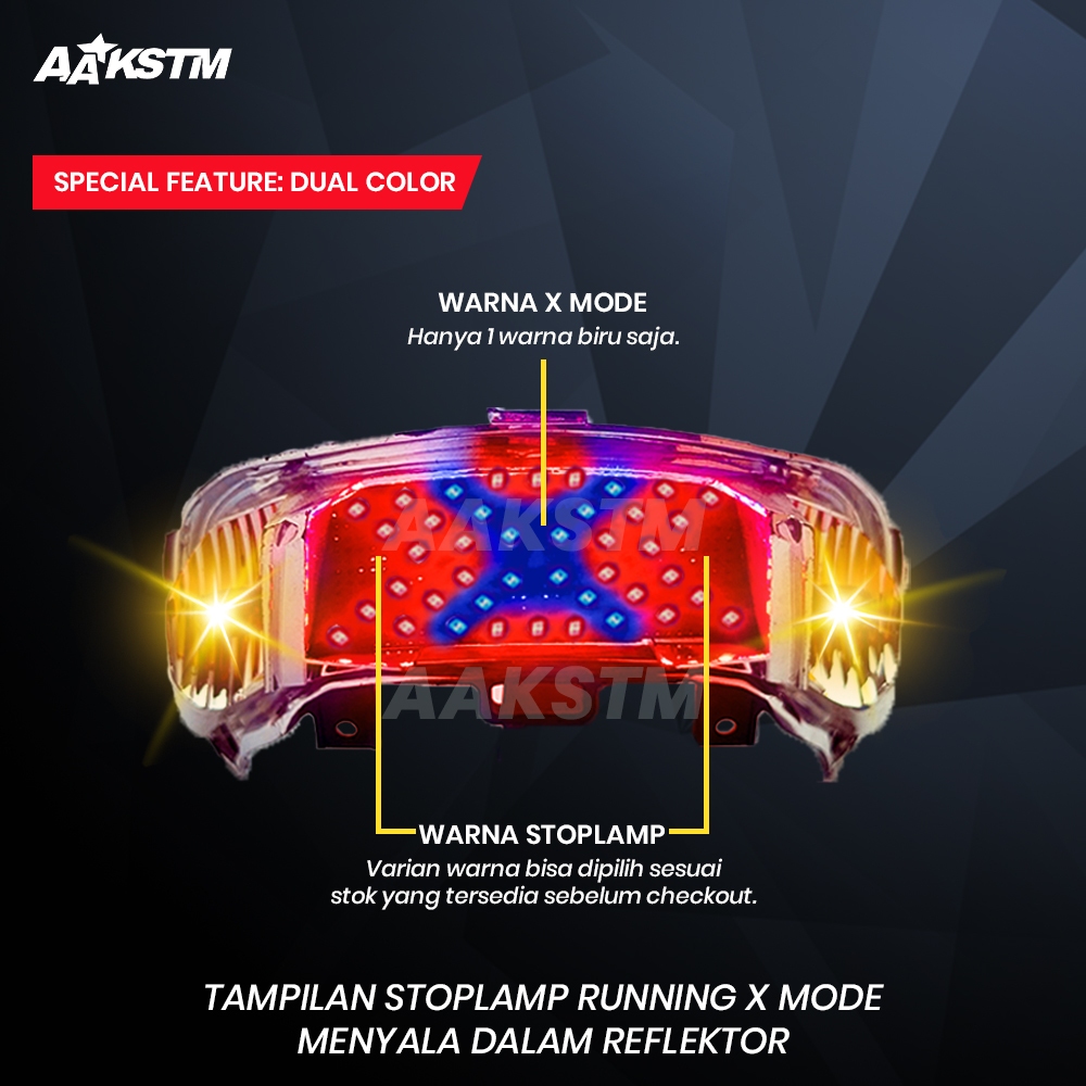 Jual Lampu Rem LED Vario 110 Karbu X Mode LED 8 10 Mode Running Lampu ...