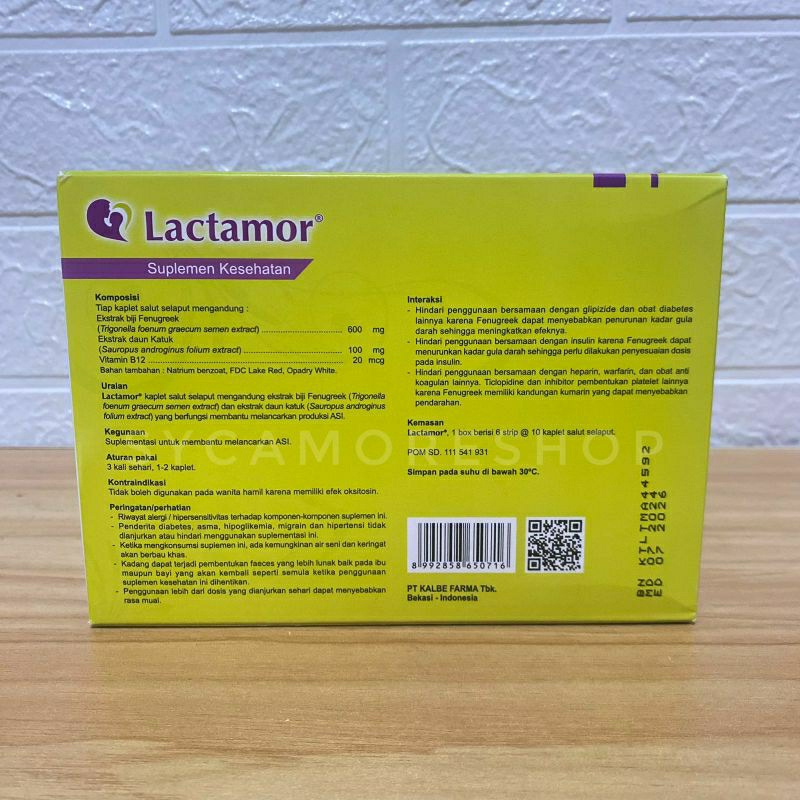 Jual Lactamor Box 60 kaplet Suplemen ASI Booster Pelancar ASI | Shopee ...