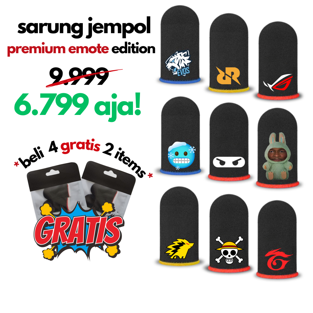 Jual Sarung Jempol Gaming Premium Emote Karakter AP King, Xema untuk ...