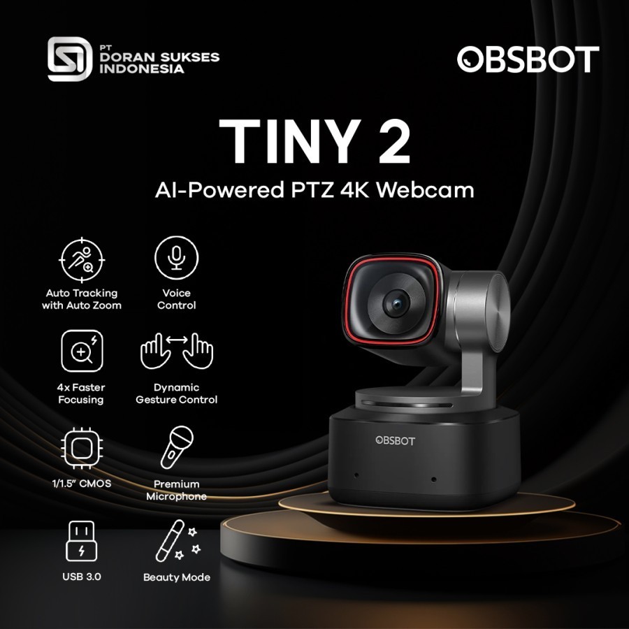 Jual Obsbot Webcam Tiny 2 Al-Powered PTZ 4K Portable Camera With AI ...