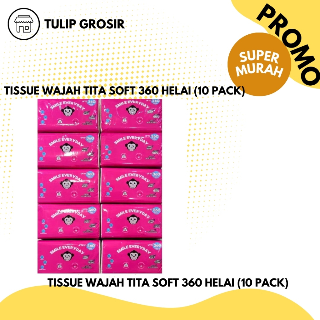 Jual (10 pack) TITA SOFT Tisu Wajah 360 Helai - Aman untuk kulit