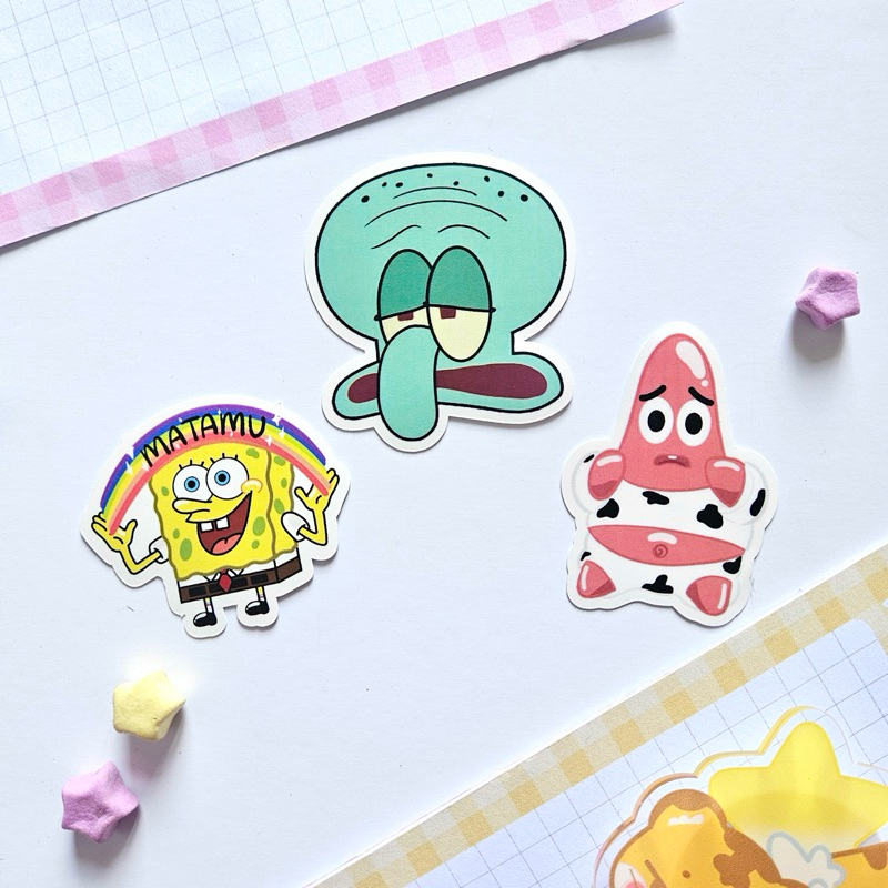 Jual Spongebob Squarepants Sticker Die Cut Satuan Waterproof | Shopee ...
