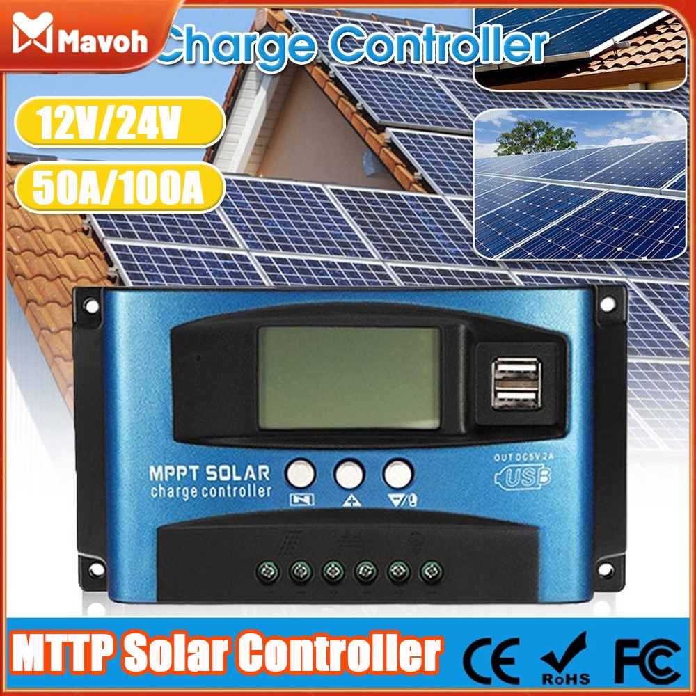 Controller Solare MPPT 100A - Regolatore Carica 12V/24V Con Doppio USB, Per Batterie Gel E Sigillate - Foto 2