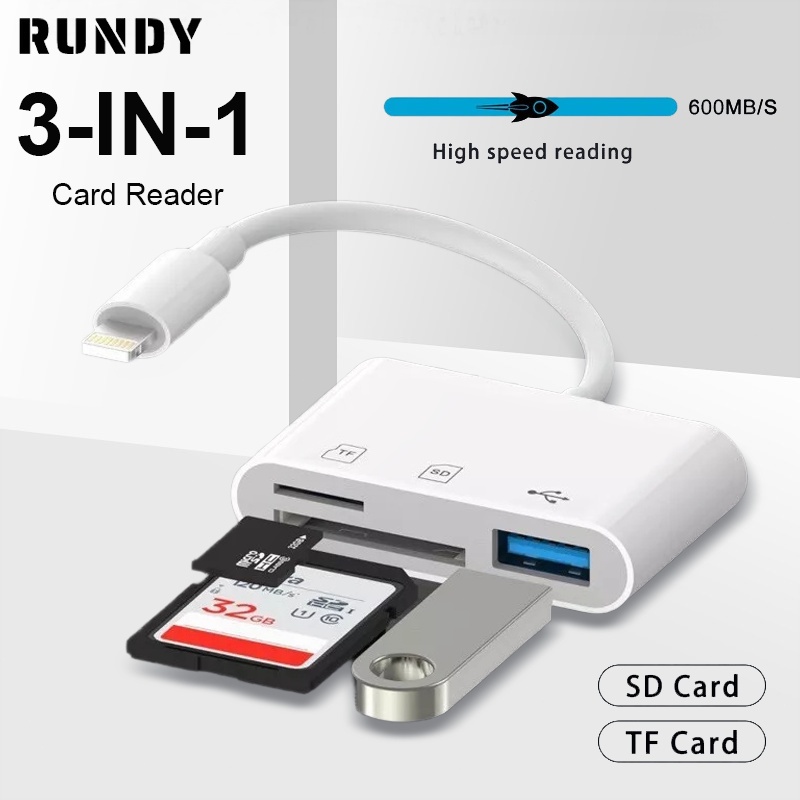 Jual RUNDY【COD】3 In 1 Lightning OTG Usb 3.0 Adapter SD/TF/Card Reader ...