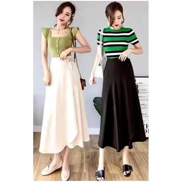 Rok Himari Skirt Korean Style Rok Lilit Satin Bahan Velvet Himari Skirt Premium Rok Jumbo