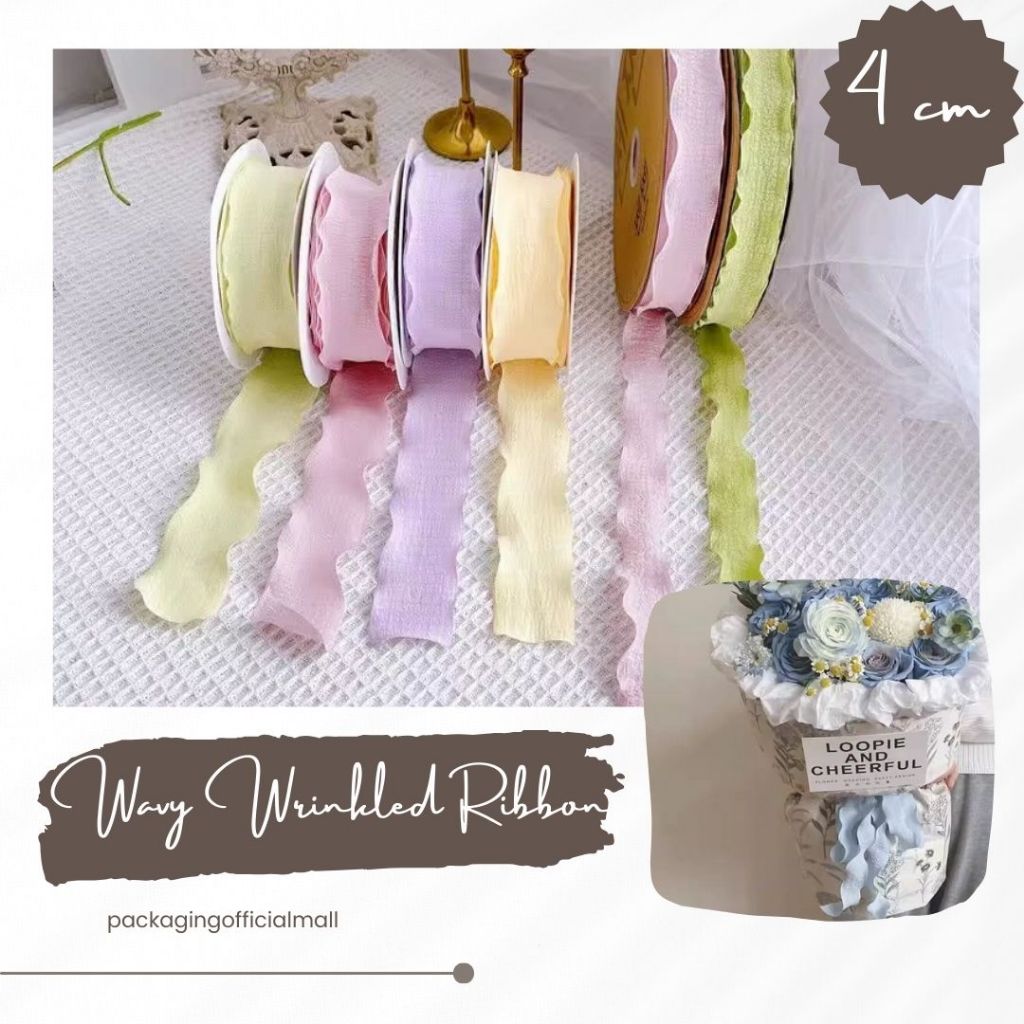 Jual WAVY WRINKLED RIBBON 4CM | Shopee Indonesia