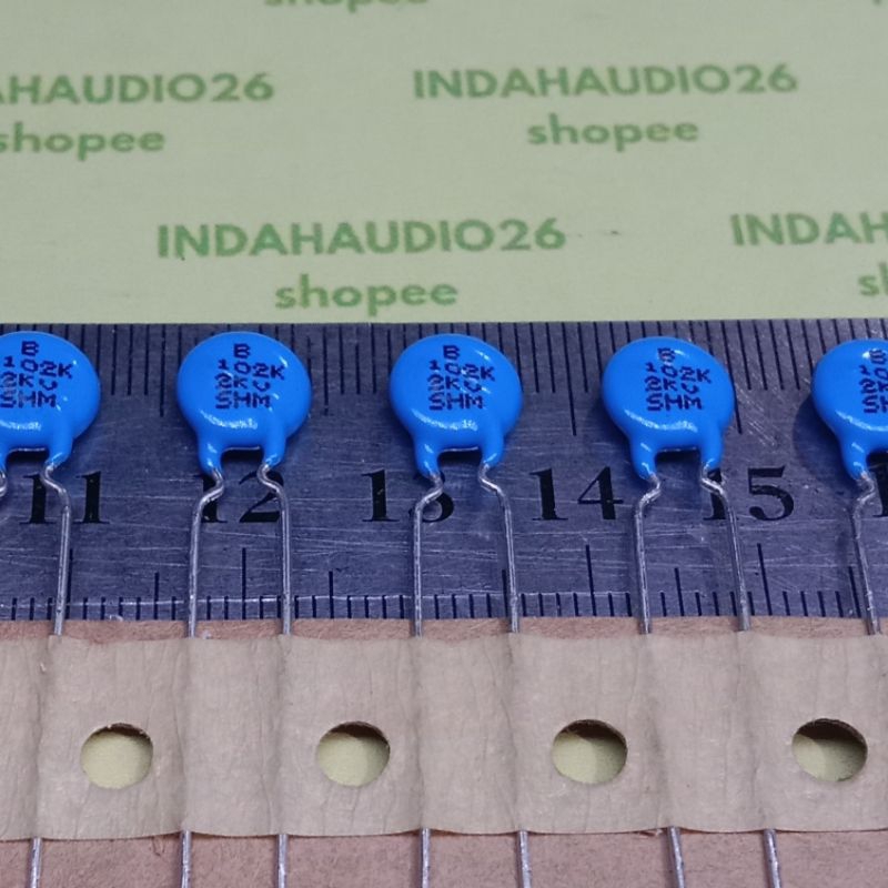 Jual B 102K 2kv SHM 5mm 102 kapasitor 1nf 1n 2000v keramik biru 1 n nf ...