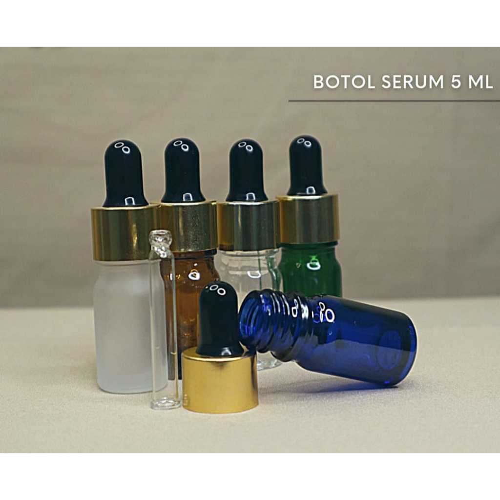 Jual Botol Kaca Pipet 5 ML Tebal - Ring Gold Karet Hitam / Botol Kaca 5 ...