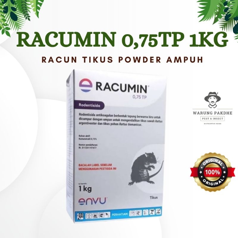Jual Racumin 0.75TP 1KG Racun Tikus Powder Bubuk Pembasmi tikus Ampuh ...
