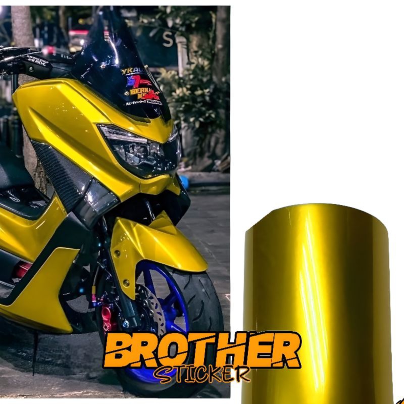 Jual stiker skotlet kuning candy scotlite kuning glossy sticker kuning ...