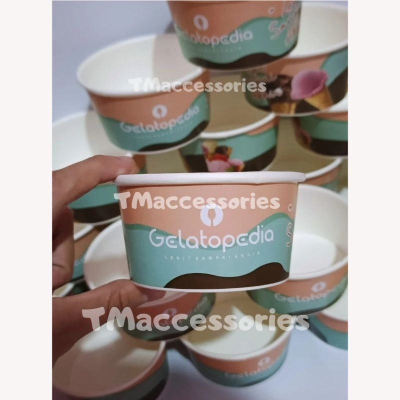 Jual PAPER CUP ES KRIM CUSTOM 5 OZ / WADAH KEMASAN ICE CREAM | Shopee ...