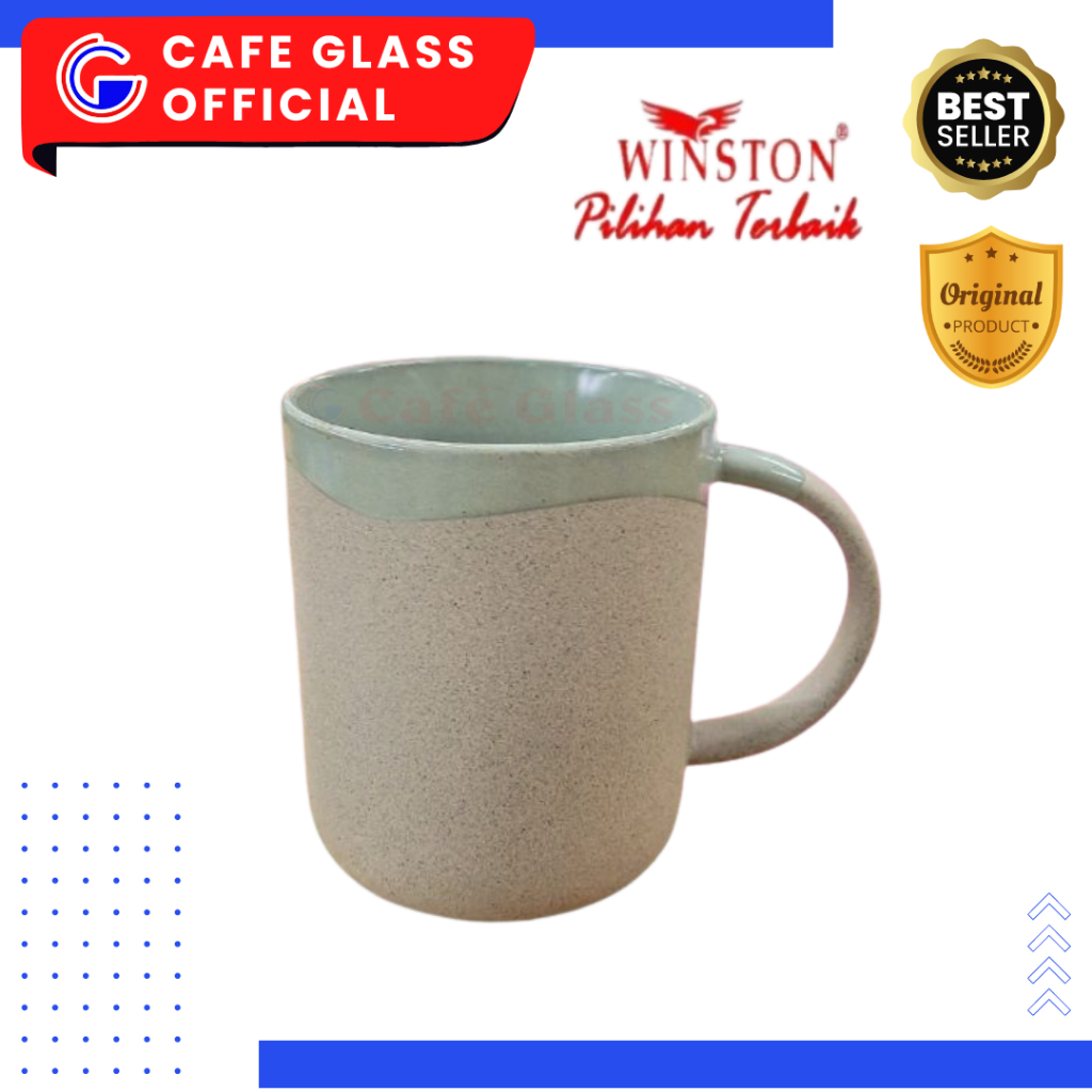Mug Cantik Hijau Pastel - Mug Hampers Stone - Mug Model Batu Japanese Tm-24St0103098
