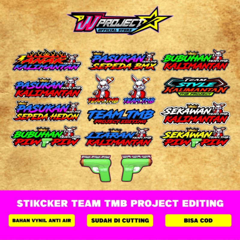 Jual STIKER TEAM TMB PROJECT EDITOR CUTTING STIKER VYNIL KEREN VIRAL ...