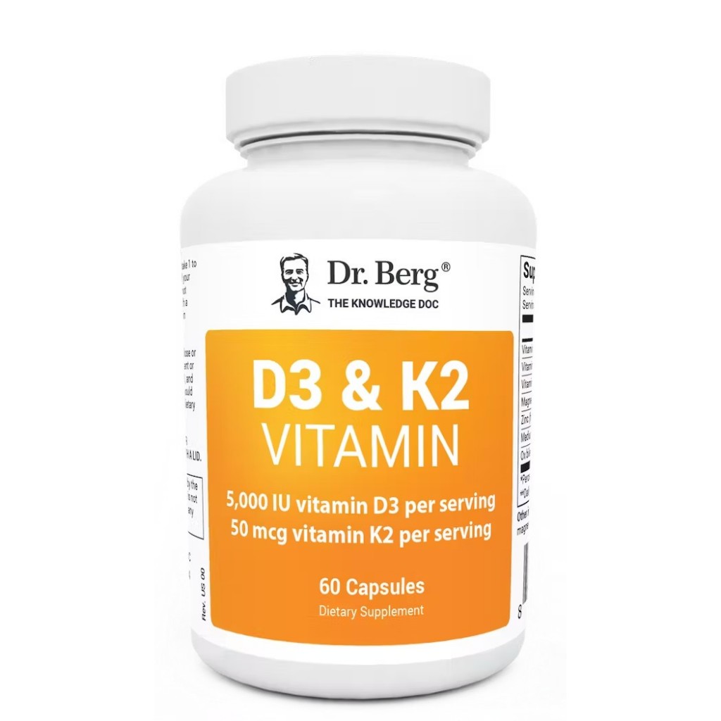 Jual Dr. Berg Vitamin D3 5000iu & 50mcg K2 MK-7 60 Kapsul | Shopee ...