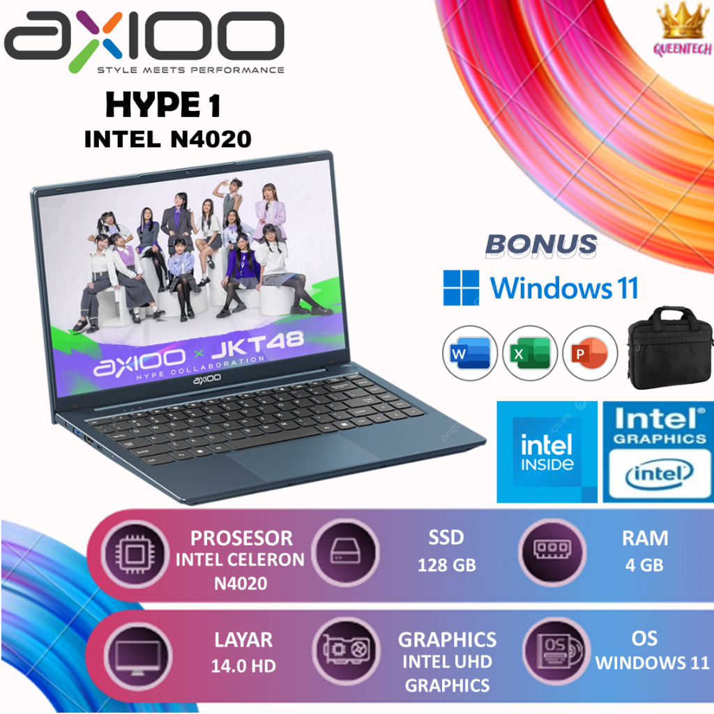 Jual Axioo Hype 1 Intel Celeron N4020 4GB 128GB Windows 11 Home 14.0 HD ...